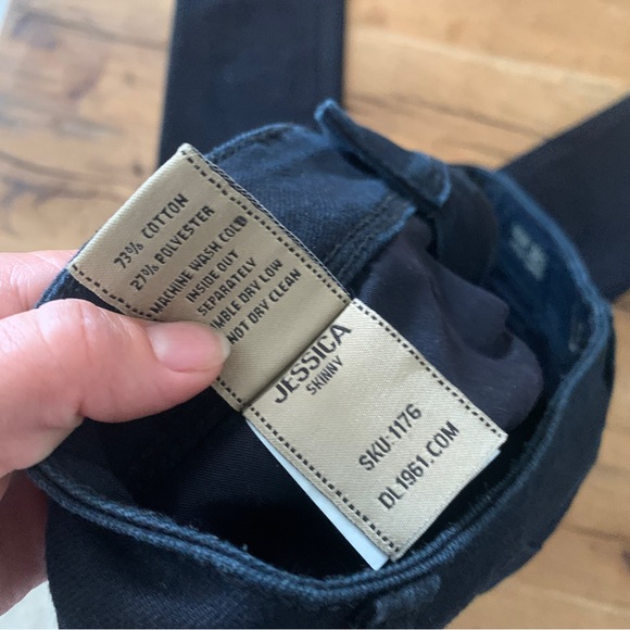 DL1961 black straight skinny denim jeans pants JESSICA skinny 30 - Picture 5 of 11